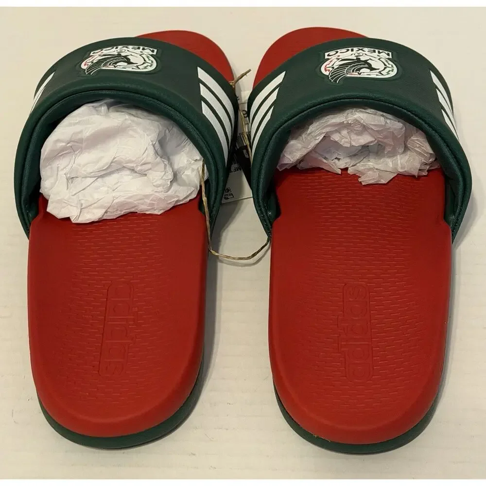 Adidas Adilette Comfort 2.0 Mexico Slide Sandals Size 6 M 7 W Futbol NEW
